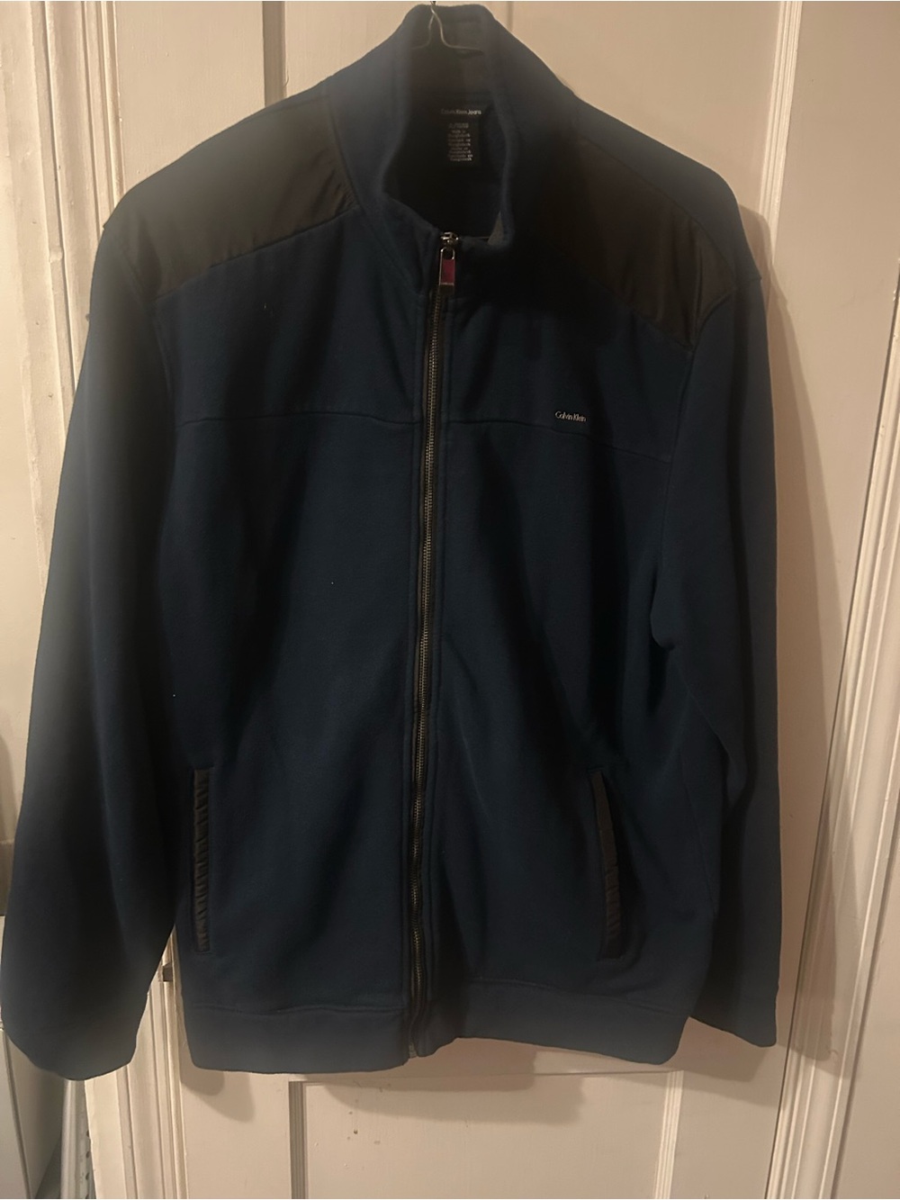 Calvin Klein navy blue and black full-zip jacket
